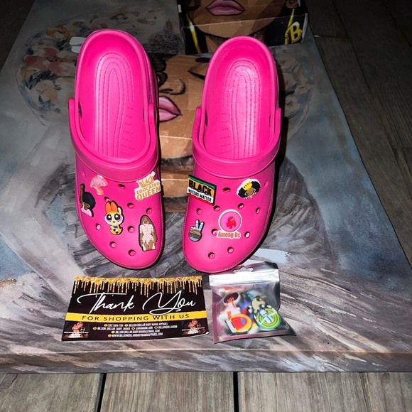 ❌❌SOLD❌❌‼️Customized Women's Pink Platform Non-Slip Sandals Clogs +FREE JIBBITZ - Picture 2 of 7